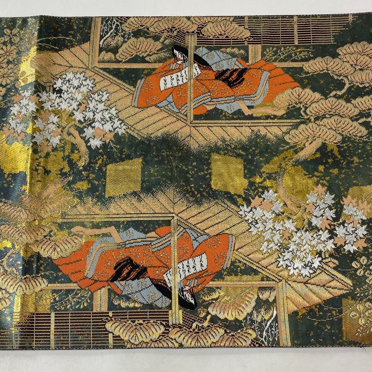 布絵　織物　平安　額装 布絵 織物 平安 額装
