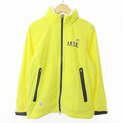 マスターバニー MASTER BUNNY 美品 19AW ナイロン ジャケット ウインドブレーカー ダブルジップ ゴルフ ウエア フリース裏地 黄色 4 0130