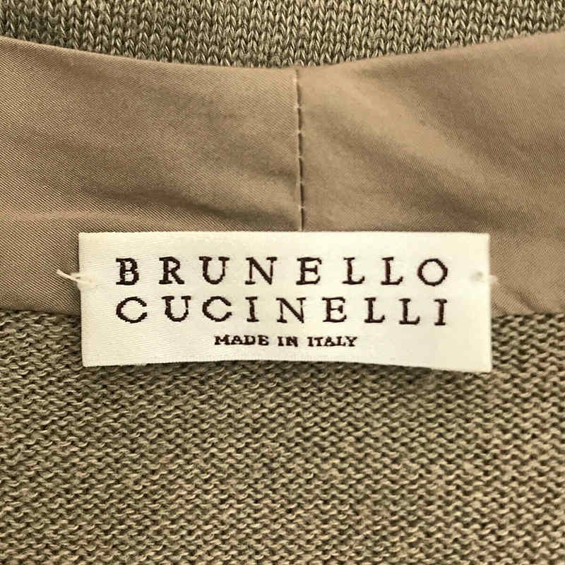 BRUNELLO CUCINELLI - BRUNELLO CUCINELLI / ブルネロクチネリ | ポリエステル ニット 切替 シャツ カーディガン | XS | ベージュ | レディース BRUNELLO CUCINELLI / ブルネロクチネリ | ポリエステル ニット