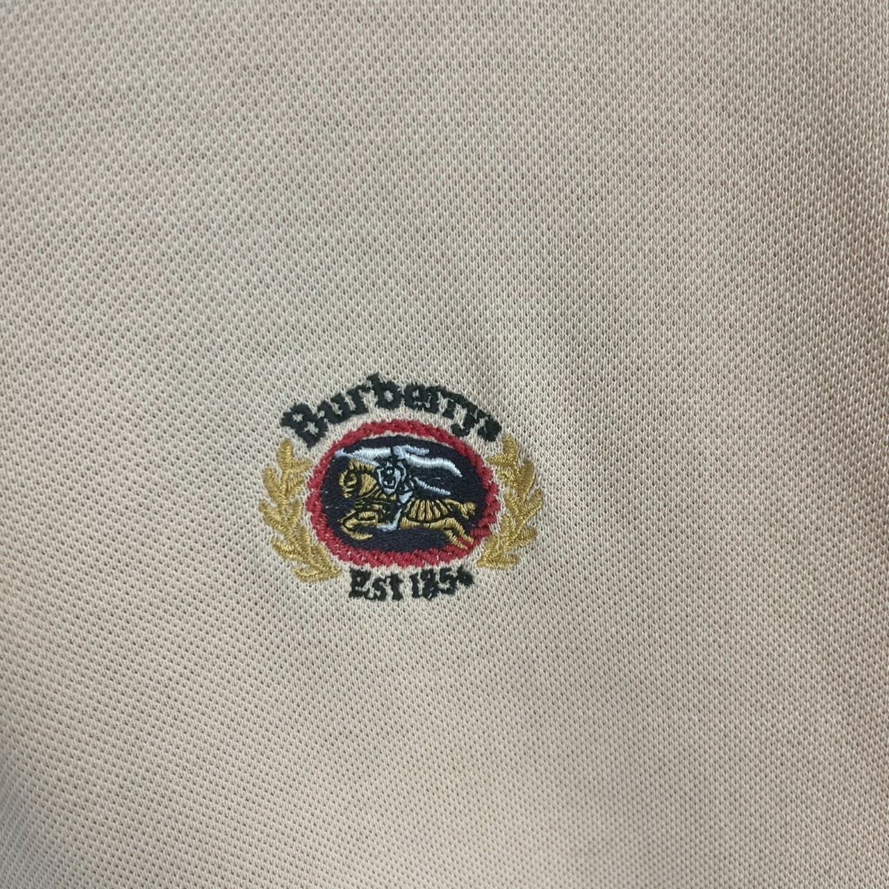 そ*と様 BURBERRY バーバリー フリル ポロシャツ ロゴ 刺繍 カットソ Burberrys バーバリーズ ポロシャツ 刺繍ロゴ 七分袖 アース