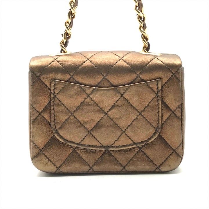 良品 CHANEL シャネル ココマーク ミニミニ マトラッセ ラムスキン 