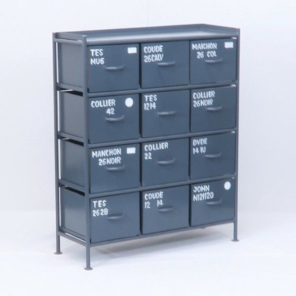 PASRLD チェスト タンス 収納チェスト 大容量 4段 ホワイトグレー