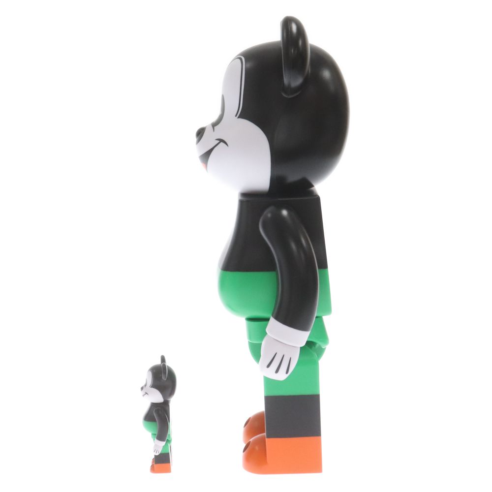 MEDICOM TOY - MEDICOM TOY メディコムトイ BE@RBRICK MICKEY MOUSE 1930&#39;s POSTER 100% &amp; 400% ベアブリック ミッキーマウス フィギュア ブラック/グリーン Be@rbrick Mickey Mouse 1930's Poster 100% & 400% Collectible