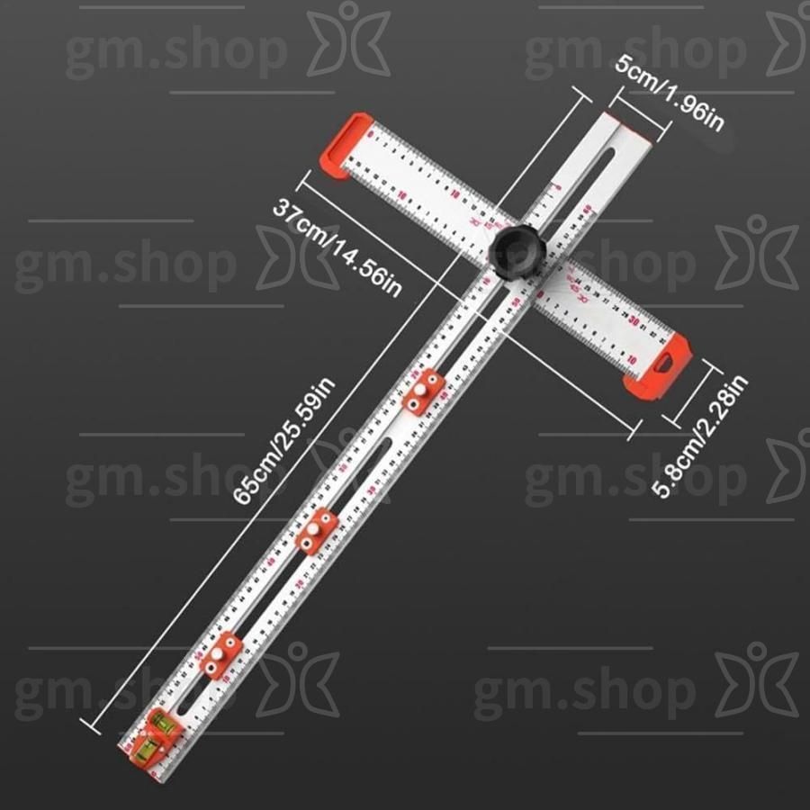  T字定規 穴あけ位置決め定規 角度調整 なスライドT字定規 高精度角度定規 T型木工定規 大工用木工測定T定規 さまざまな木工プロ メジャー 距離測定 計測 検査