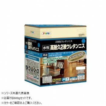 アサヒペン 塗料 水性2液ウレタンニス 600gセット メープル