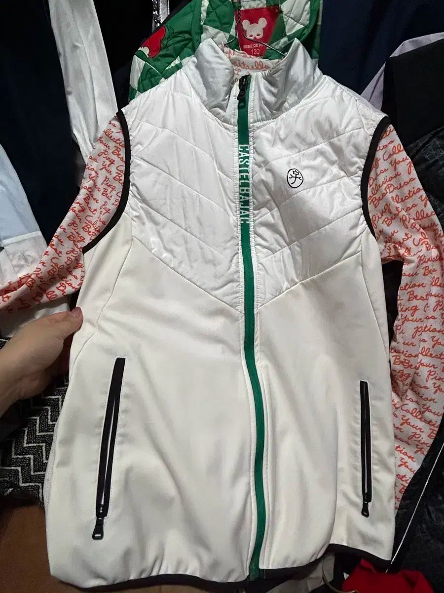 CASTELBAJAC カステルバジャック 白 緑 ゴルフベスト レディース 95