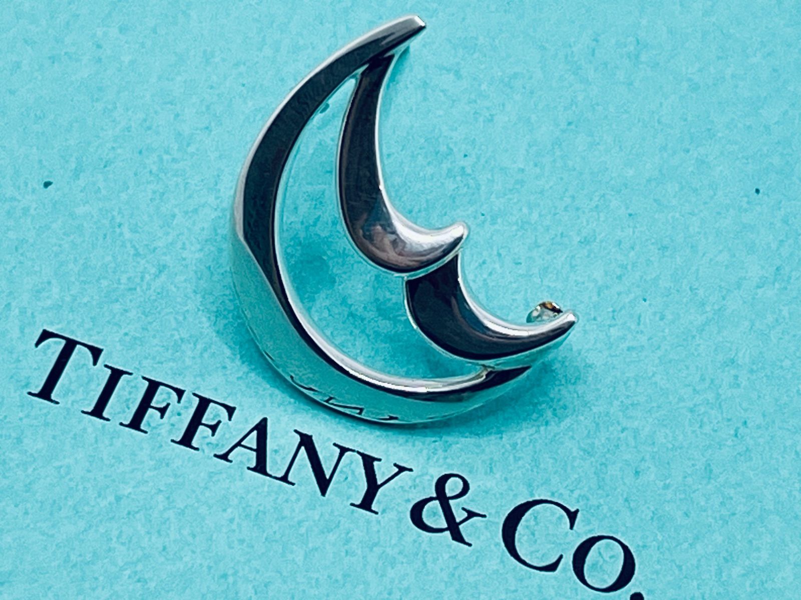 a082 美品 Tiffany&Co. ティファニー クレセント ムーン ブローチ