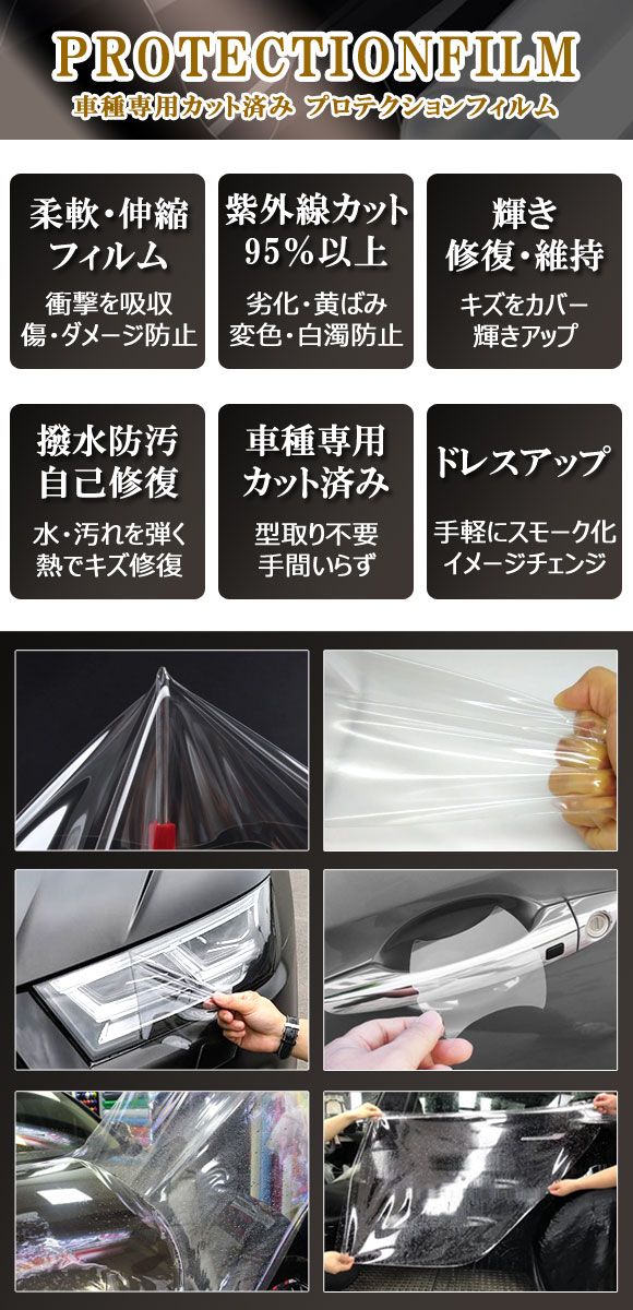 プロテクションフィルム サイドドアステップ トヨタ プリウス ZVW50，51，55 前期 2015年12月～2018年11月 クリア 入数：1セット(8枚) AP-PF0069-CL01