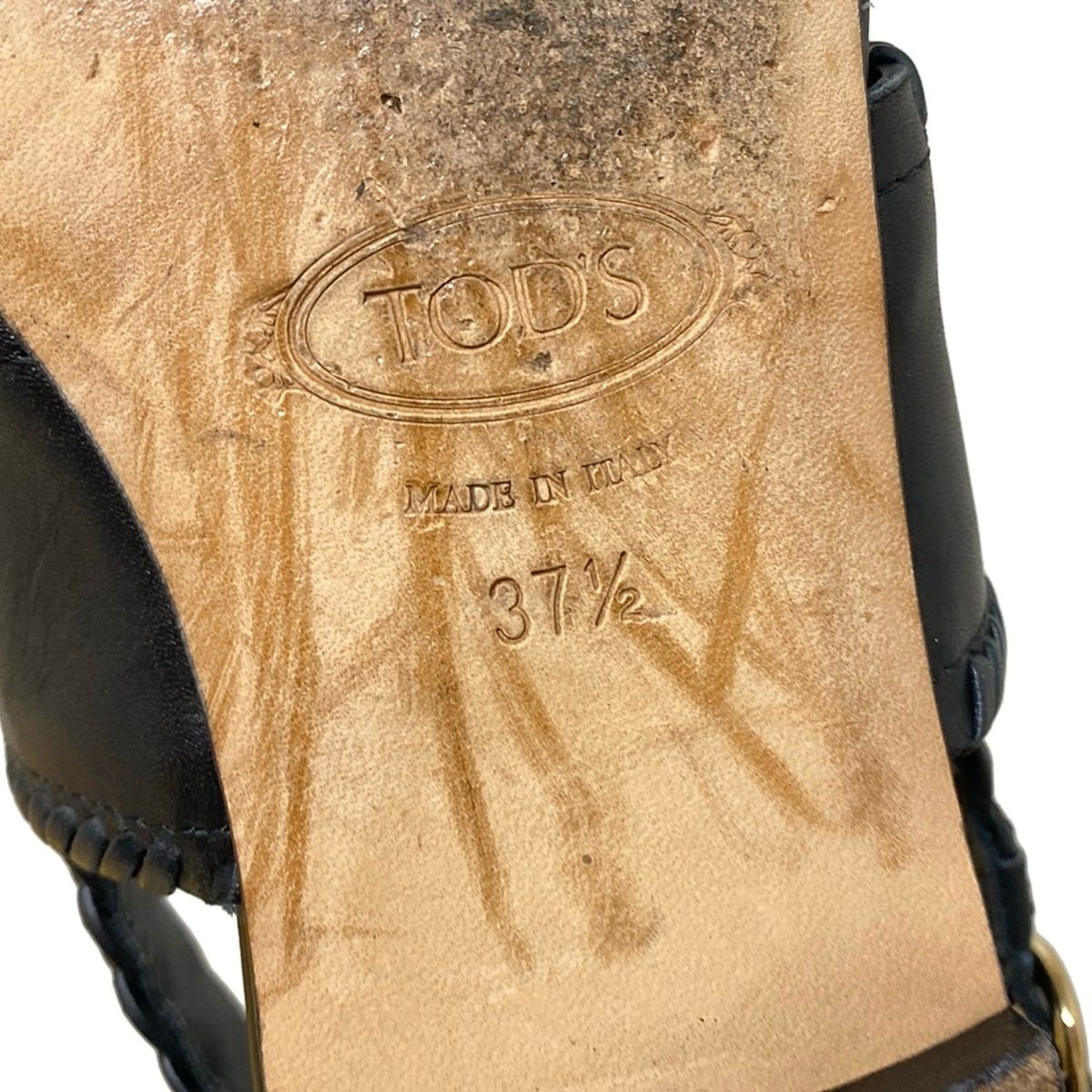 TOD S トッズ サンダル 37 1|2 レディース - 黒 レザー NICORILABO_COM