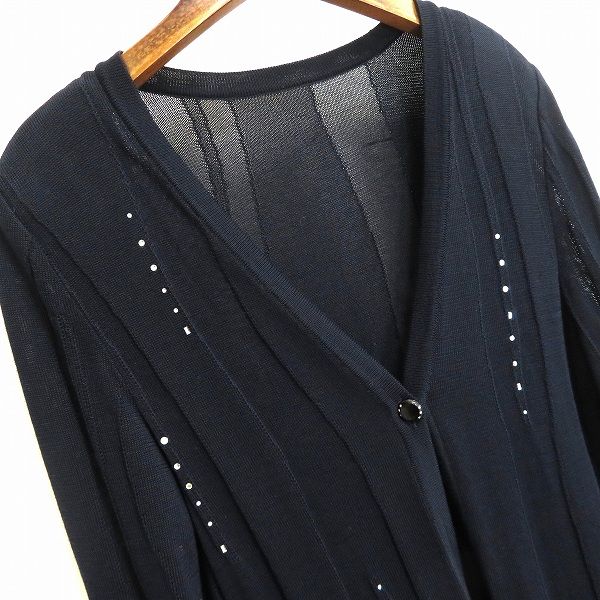 leilian - Leilian(レリアン) カーディガン サイズ9 M レディース美品  - 黒 長袖/ロング丈 Leilian(レリアン) カーディガン サイズ9 M レディース - 白