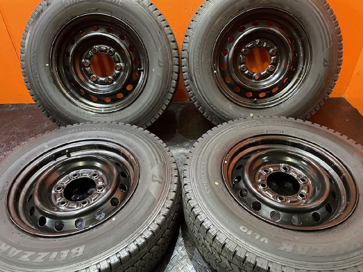 【BS BLIZZAK VL10 195/80R15 107/105N LT】スタッドレス【トヨタ ハイエース純正ホイール 15インチ 6J6HPCD139.7+35】2022 バリ溝(KTN465) ブリザック VL10 新品 ハイエース200系用 スタッドレスタイヤ ホイール