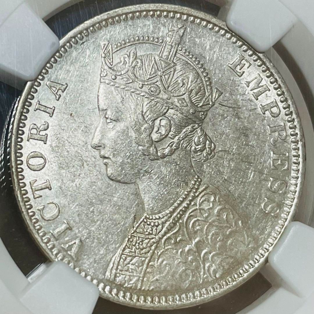 1901 英領インド 1ルピー銀貨 ゴシッククラウン ヴィクトリア AU58