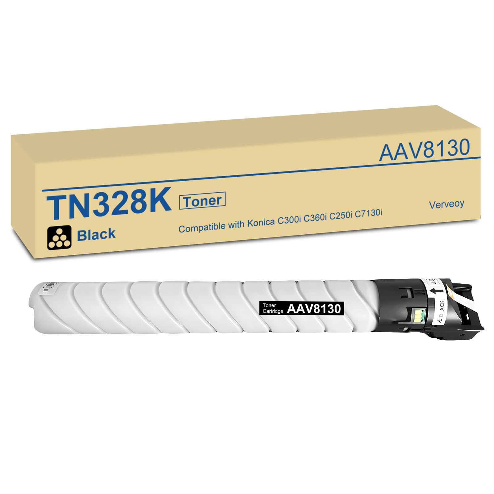 Verveoy TN328 TN328K AAV8130 トナーカートリッジ コニカミノルタ ビズハブ TN-328 TN328K TN328 TN328 ブラックトナー交換用 コニカミノルタ Bizhub C250i C300i C360iプリンター用