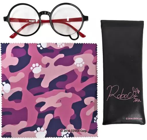 非金属 レンズ度無し ロボ子さんとお揃い ブルーライトカットPC用眼鏡＆クロス バーチャルYouTuber ホロライブ ロボ子さん 記念2021