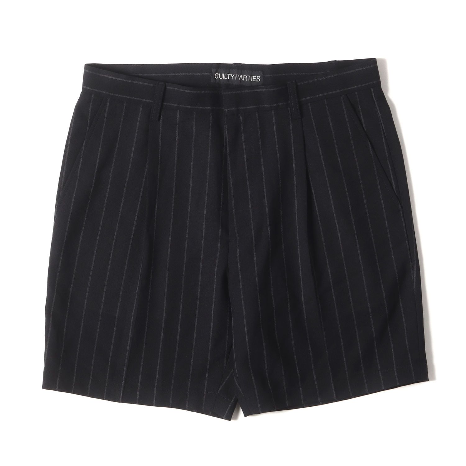 WACKO MARIA ワコマリア パンツ サイズ L | 22SS DORMEUIL ストライプ スラックス ショーツ | ブラック 黒 | ボトムス ショートパンツ ズボン メンズ