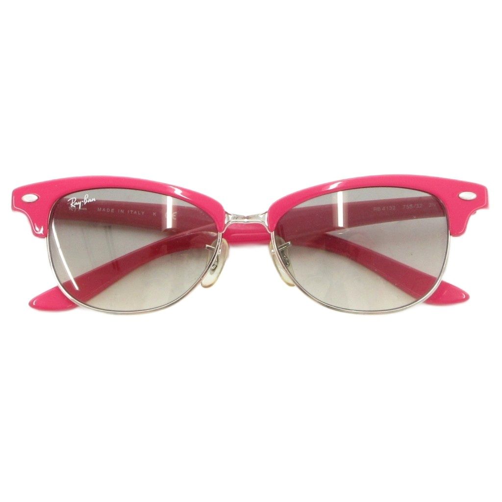 レイバン RAY BAN サングラス アイウェア 度無し ハーフリム ロゴ RB4132 ピンク |AE GY18