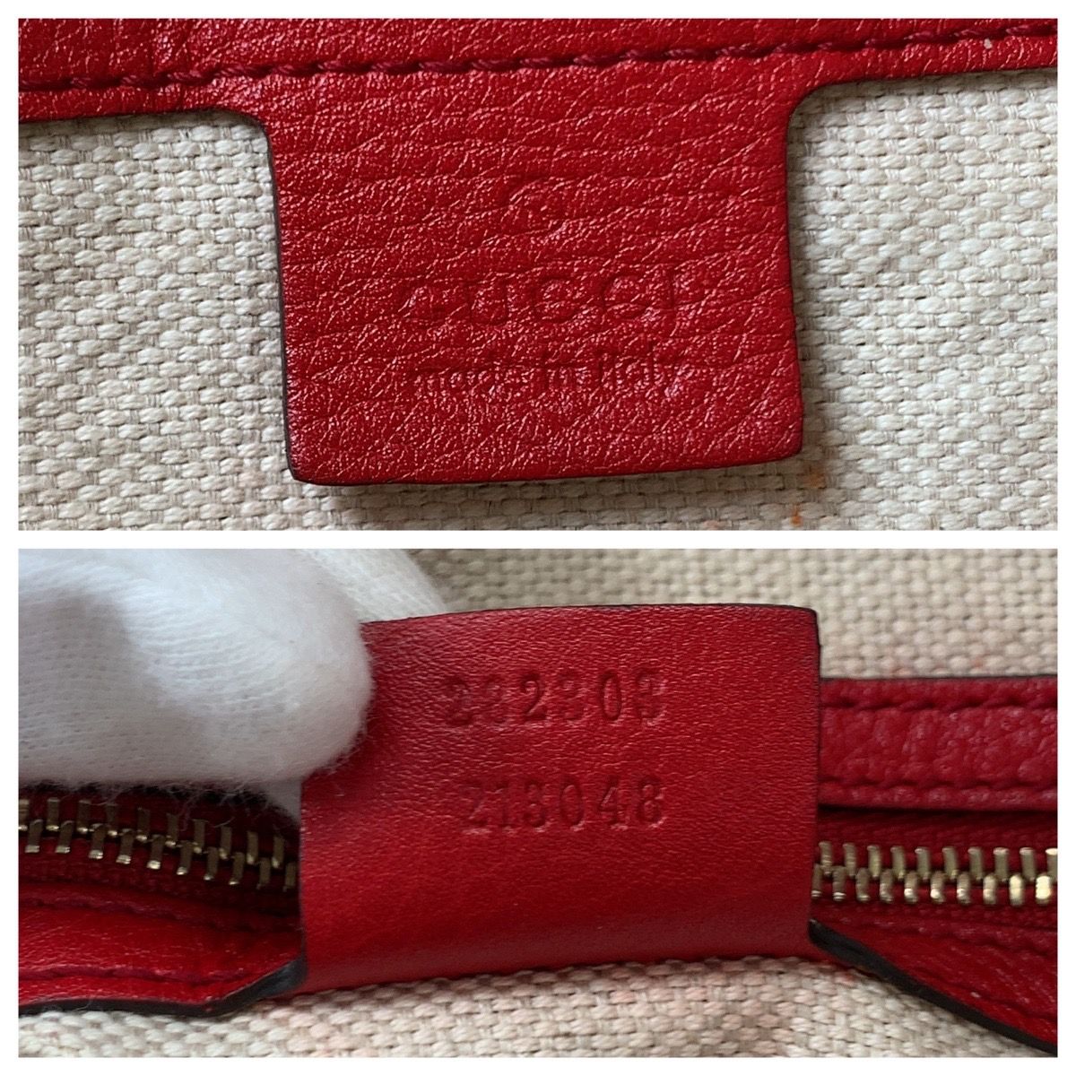 美品 GUCCI グッチ ソーホー レッド ゴールド金具 レザー 282303  
