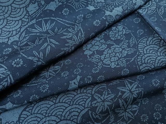 平和屋着物○本藍 型絵染 小紋 草花文 正絹 逸品 AAAY6354ph - メルカリ 