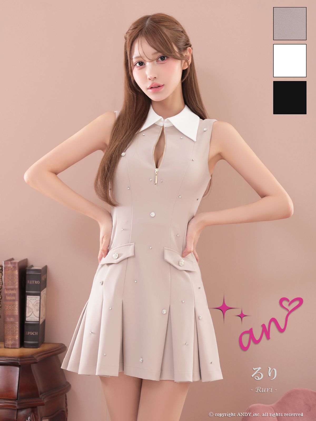 【新品】アン an ミニドレス AOC-3956 BLS anドレス｜ [an]AOC-3956｜Andyドレス 公式通販