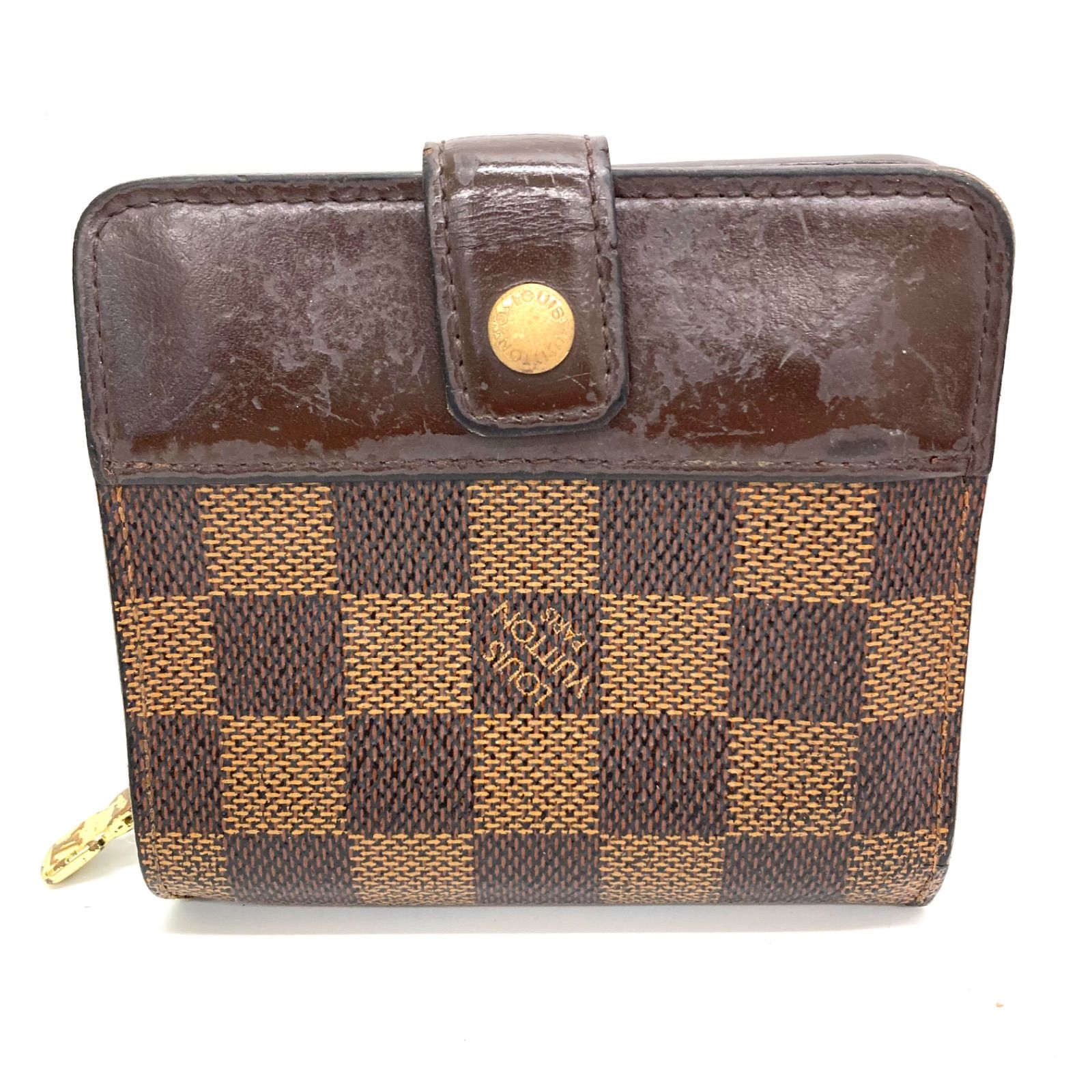 ◆LOUIS VUITTON◆ルイヴィトン ダミエ コンパクトジップ 二つ折り財布 @