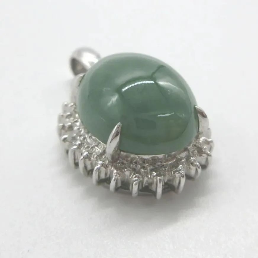 ソーティング付き Pt900 カボションカット 天然ジェイダイト8.33ct