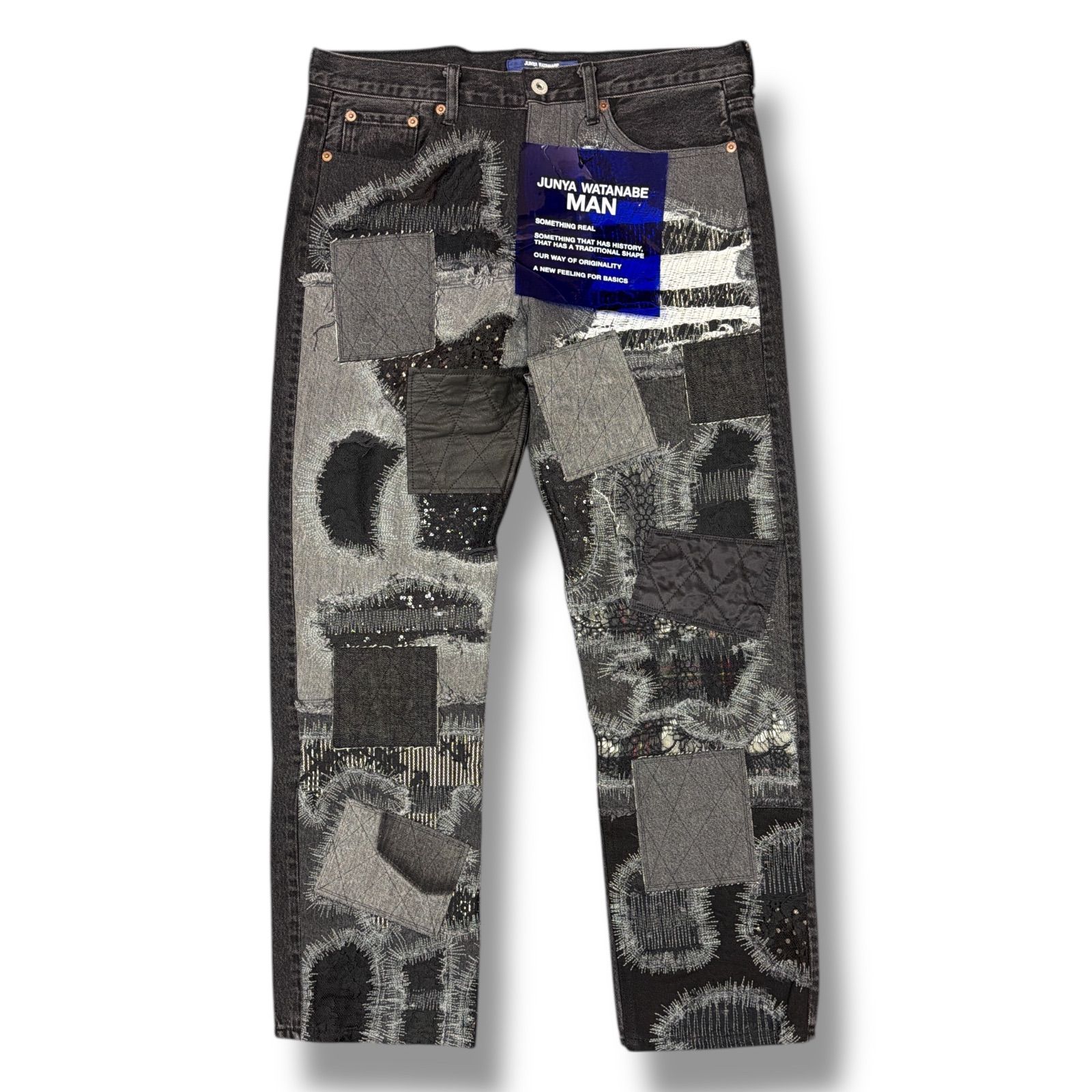 参考上代132000円 JUNYA WATANABE MAN 25SSパッチワークMIX ブラック 