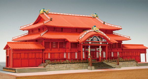 木製建築模型 1|150 首里城 レーザーカット加工 佐川急便