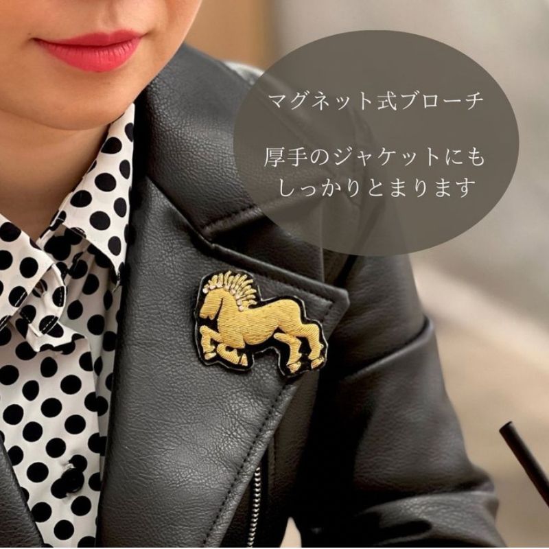 [新品/手刺繍] モナリザ マグネットブローチ アート：ラジュー 正規取扱店 送料無料