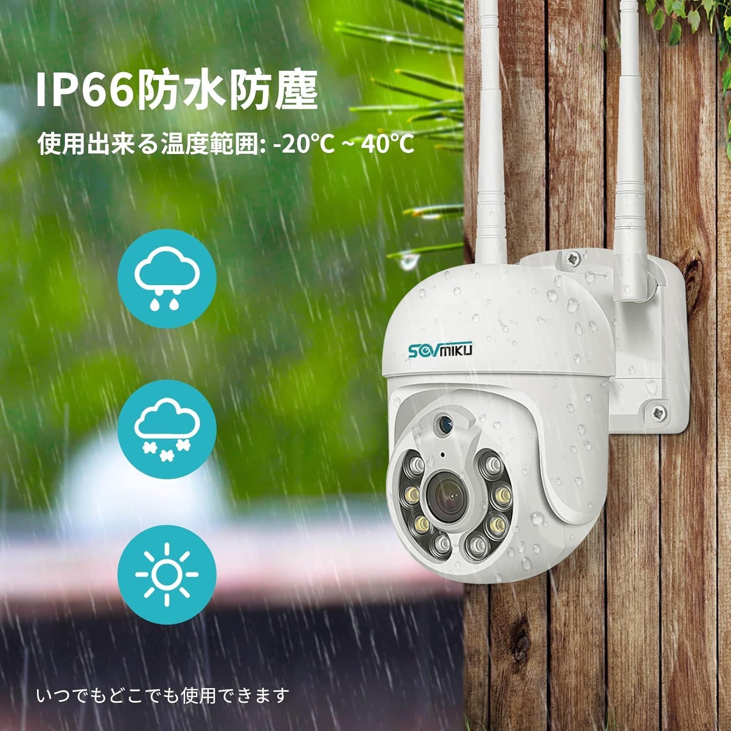 1296P 500万画素ワイヤレスカメラ4台セット
