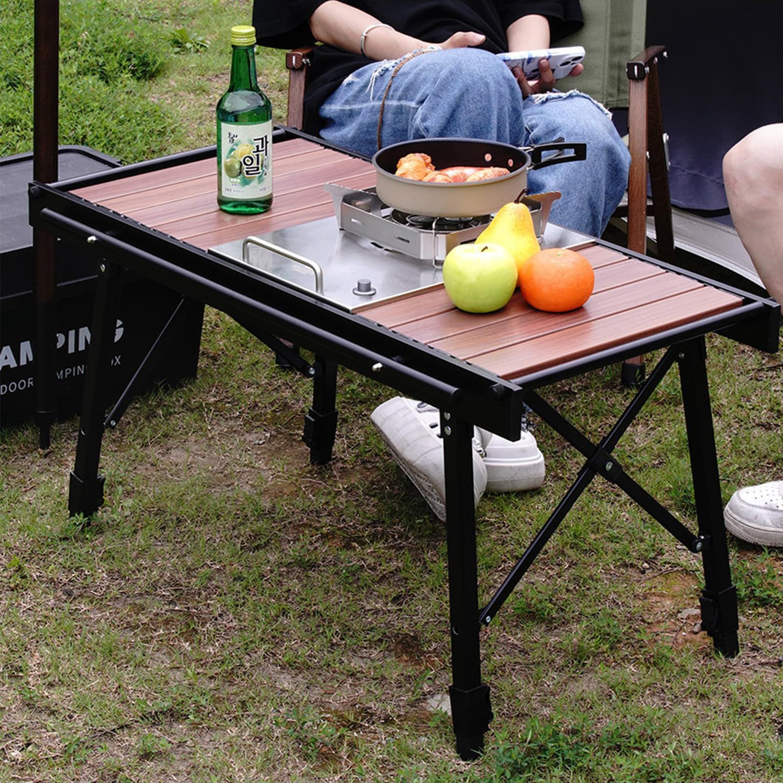 全国無料，限定SALE】 木目調 BBQCTR IGT テーブルキャンプ 高さ調整