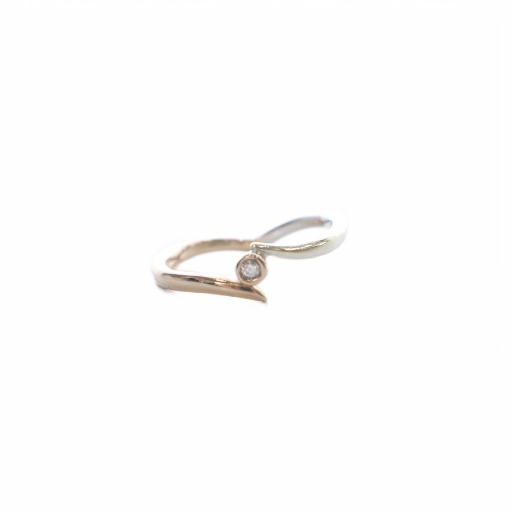 スタージュエリー STAR JEWELRY ピンキーリング 指輪 K10 ダイヤ 0.01ct ピンクゴールド ホワイトゴールド