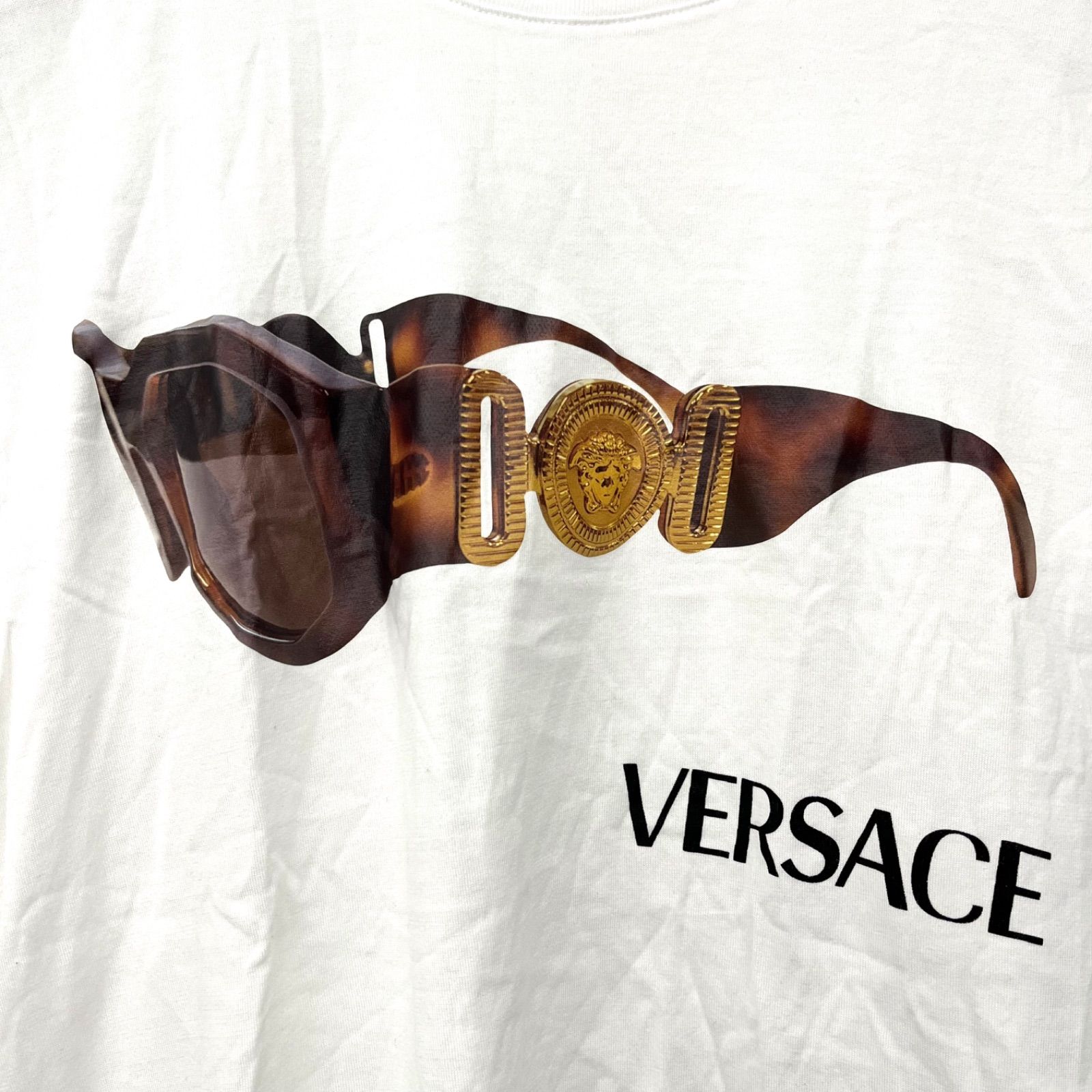 VERSACE ヴェルサーチ Tシャツ ロゴ サングラスロゴ コットン100