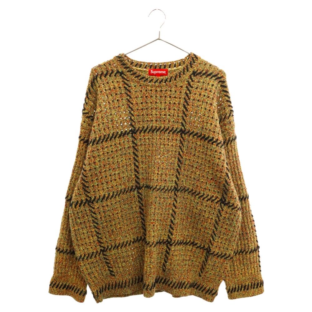 SUPREME (シュプリーム) 23SS Quilt Stitch キルト ステッチニット長袖セーター イエロー - メルカリ