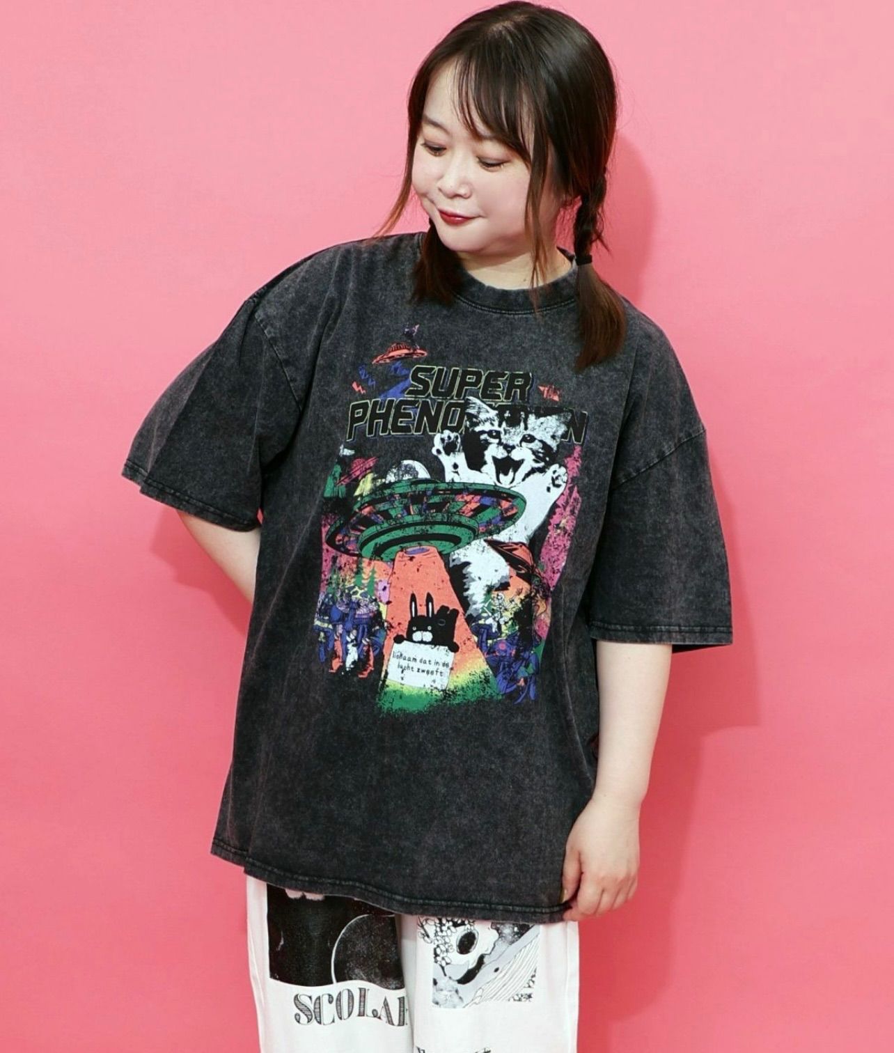 スカラーパリティ　parity 152715：カオス柄ピグメントTシャツ スカラーパリティ parity 152715：カオス柄ピグメントTシャツ