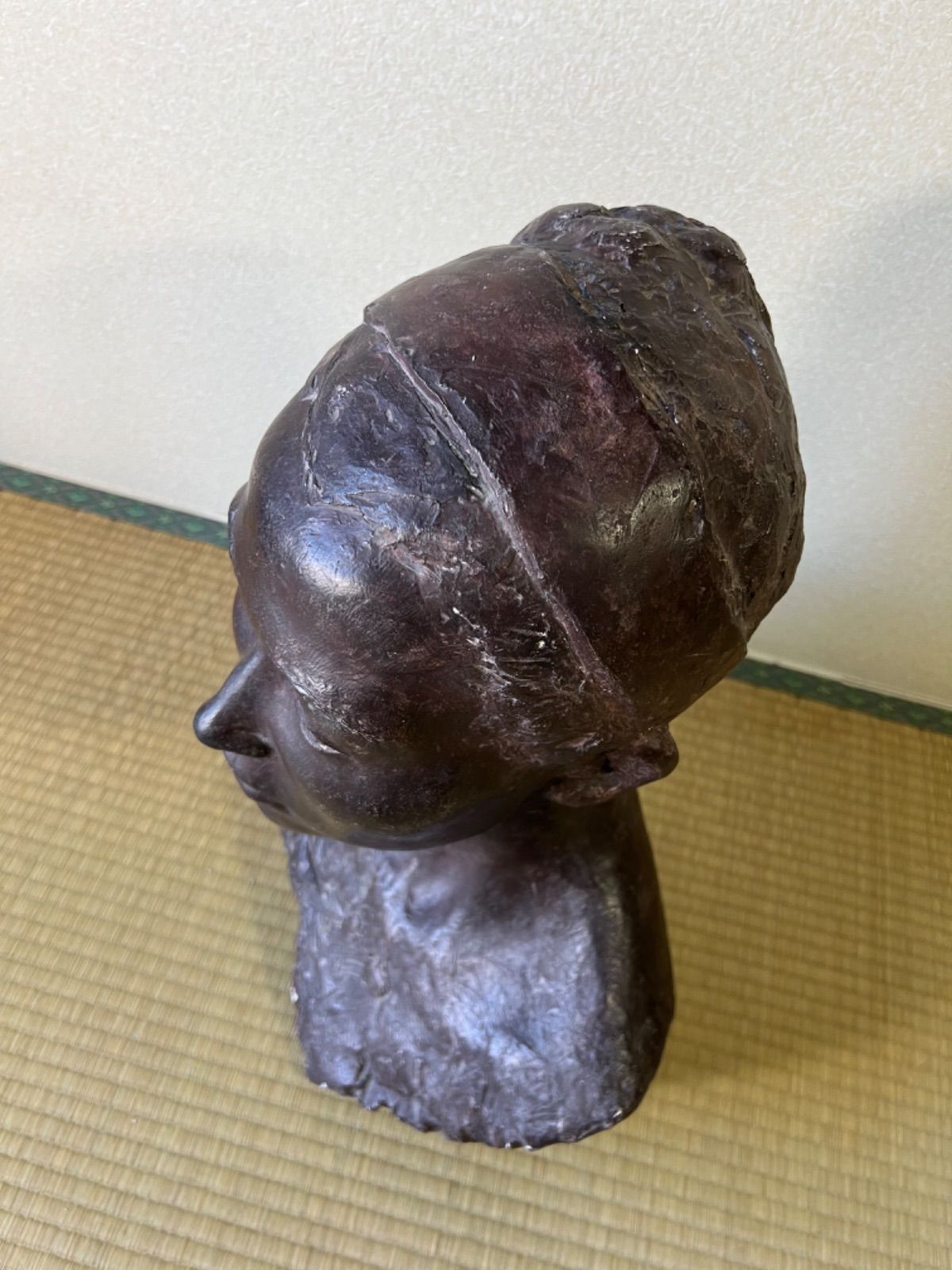 彫刻　石膏像　女性胸像　大型　高さ54cm-5