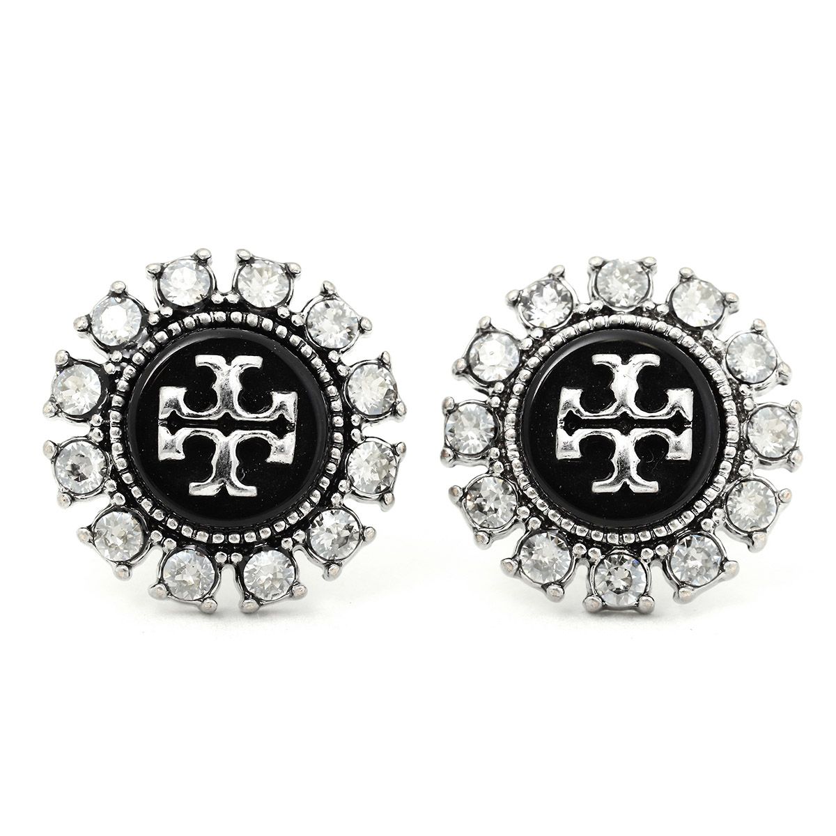 新品 トリーバーチ TORY BURCH ピアス エナメル ロゴピアス シルバー 