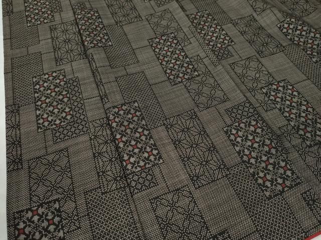 平和屋着物○本場大島紬 7マルキ 短冊重ね吉祥文 正絹 逸品 未使用