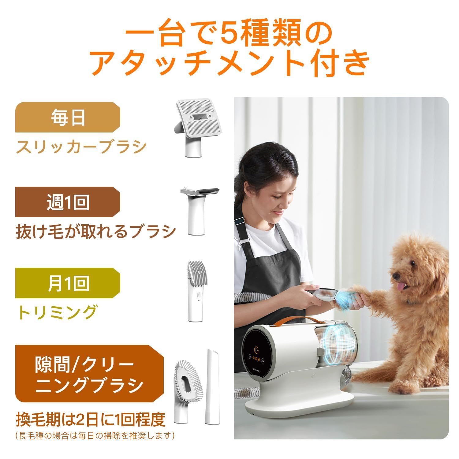 ペット用バリカン 犬 猫 グルーミング掃除機 低騒音 トリミング