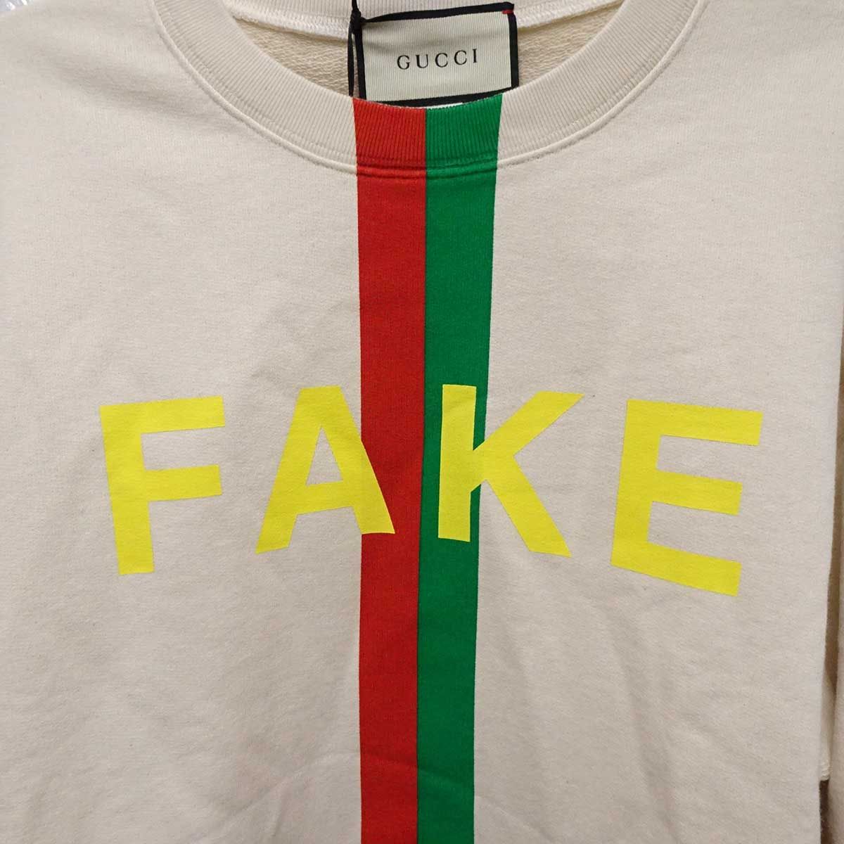 【美品】 グッチ GUCCI FAKE NOT スウェット 20aw サイズ10 未使用】GUCCI グッチ 20AW FAKE NOTプリント 長袖スウェットシャツ
