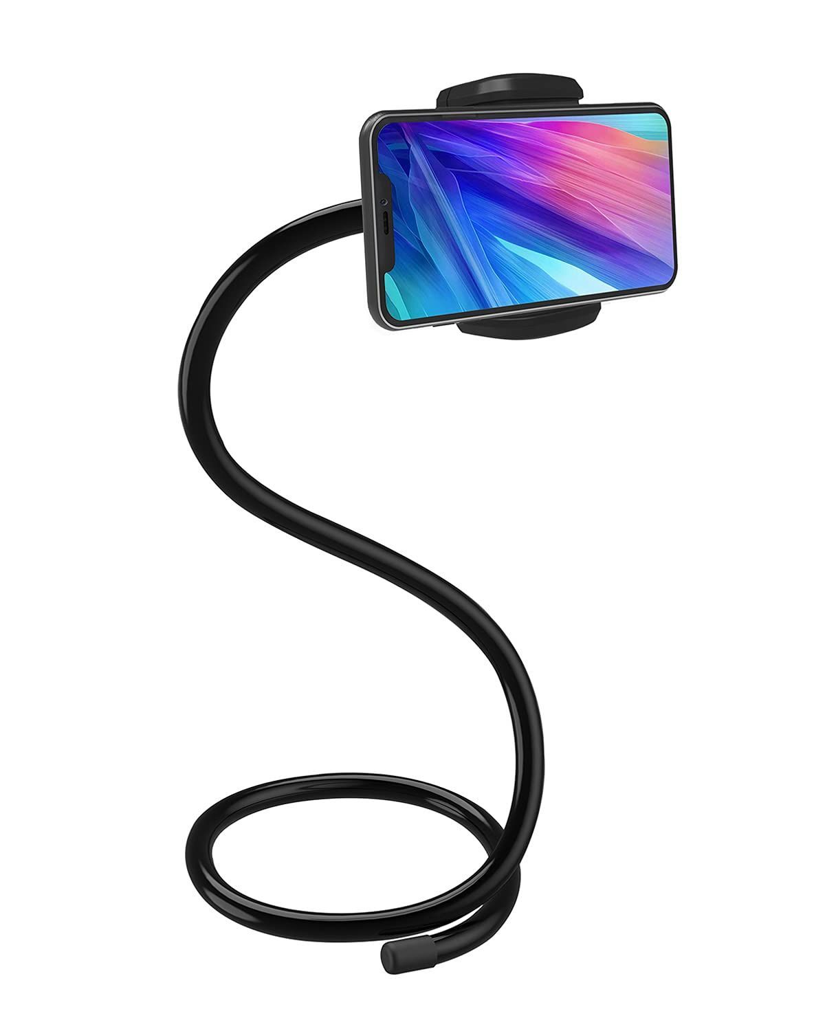 新品 SnakeHolder スマホホルダー 自立する万能スマホスタンド フレキシブルアーム スマホ首対策 寝ながら 首掛け 卓上 床置き 360度回転 角度調整可能 長さ94cm シリコンアーム 在宅勤務 ウェブ