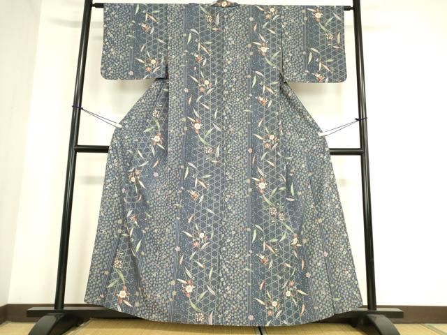 平和屋着物▽小紋　単衣　縞　洗える着物　AAAW7814fy 平和屋着物▽小紋 単衣 縞 洗える着物 AAAW7814fy