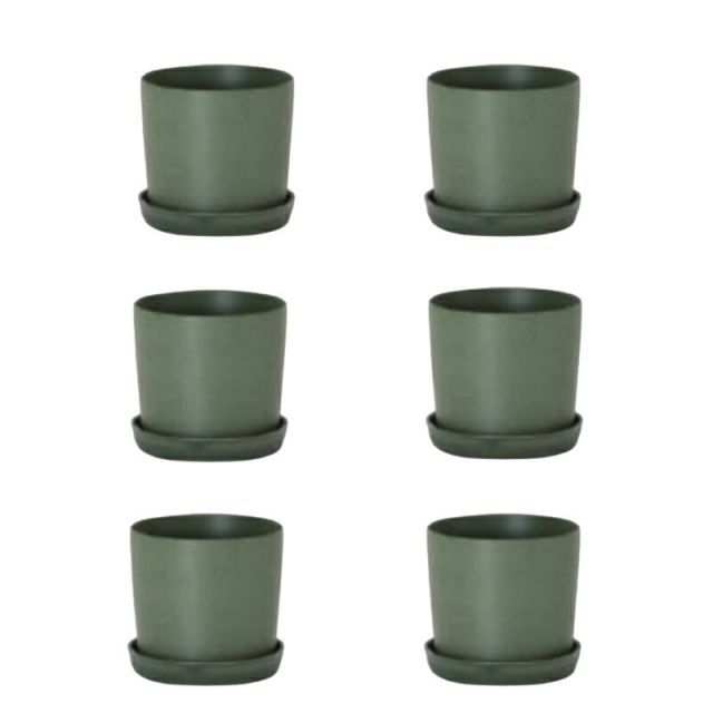 花・観葉植物用ポット エステリ 11 G Recycled Plastic POT （6個入り） 83103 底穴あり 受皿付き （き） 小型ポット FARM (p137)