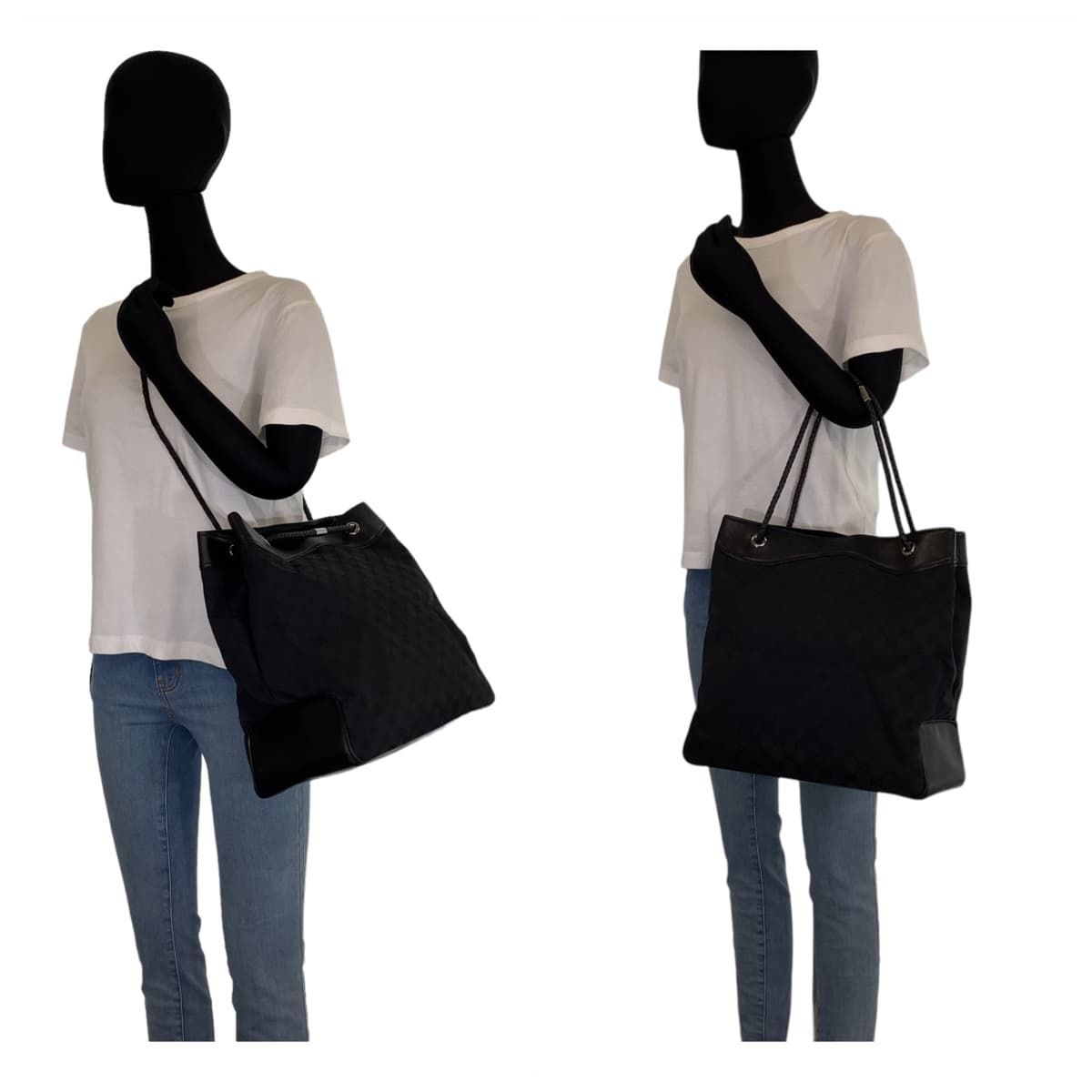 美品 GUCCI グッチ ブラック 黒 シルバー金具 GGキャンバス ショルダー