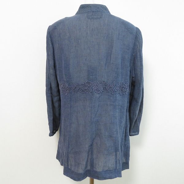 snc インポートロッサ import Rossa ジャケット 46 紺 麻 レース 刺繍