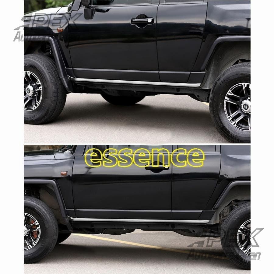 トヨタ FJクルーザー 用 サイド スカート ドア ガーニッシュ サイドドアモール 4ピース 2色選択 新品 トヨタFJクルーザー 用 サイド ドア ランニングボード ステップ