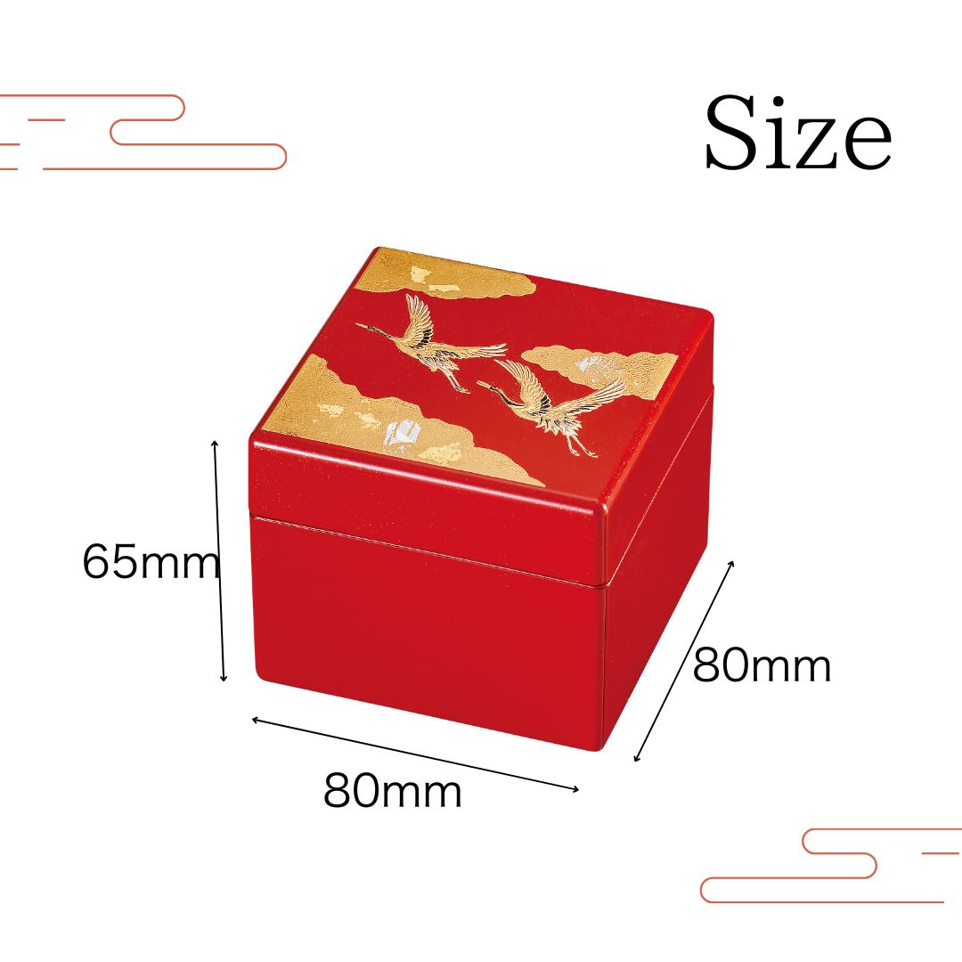 未使用新品】漆芸 漆器 鶴 小物入れ アクセサリーケース ギフト