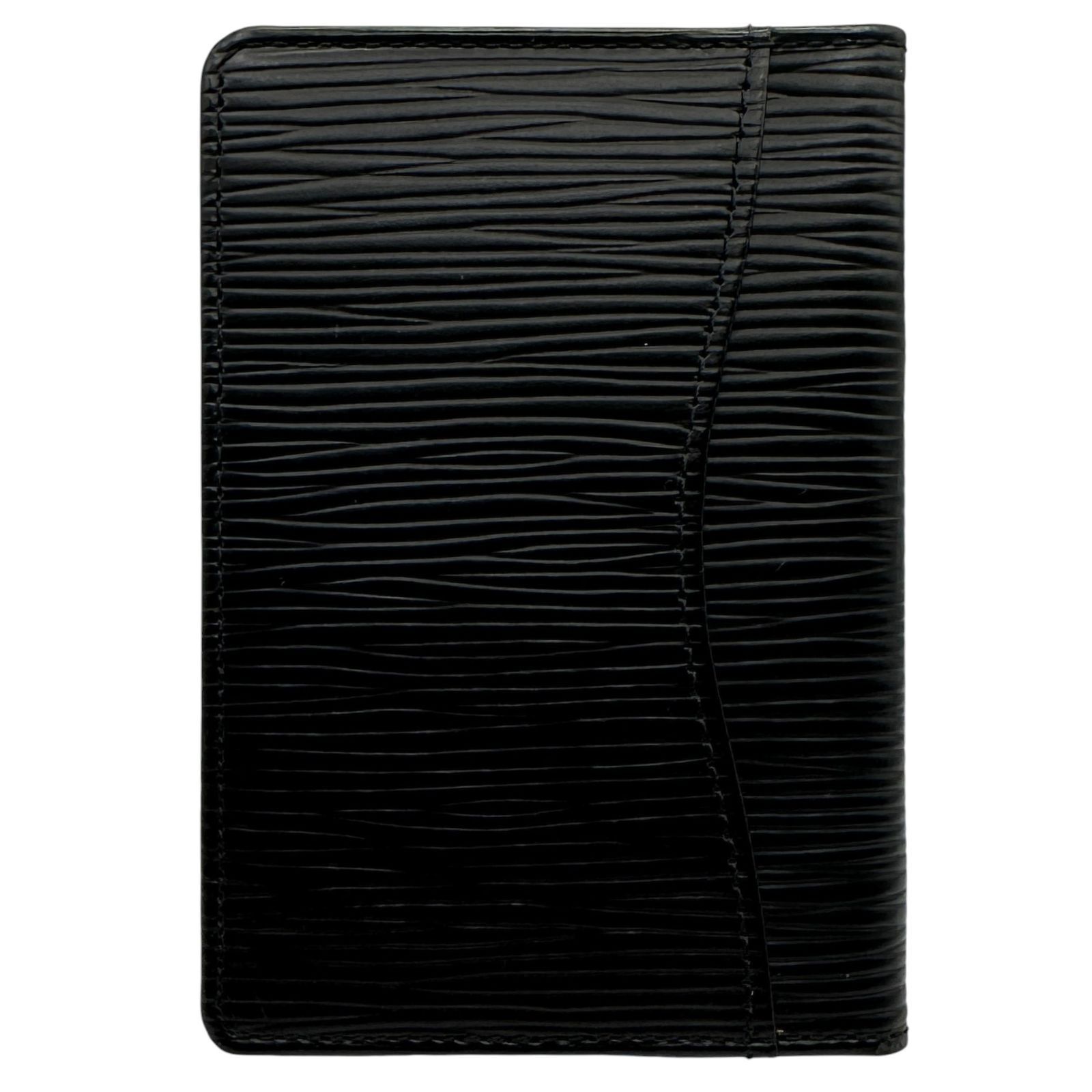 Louis Vuitton ルイ ヴィトン カードケース オーガナイザー・ドゥ ポッシュ M63582 エピ ノワール レザー ブラック系 二つ折り レディース メンズ ユニセックス 内ポケットべたつき -BC 9304