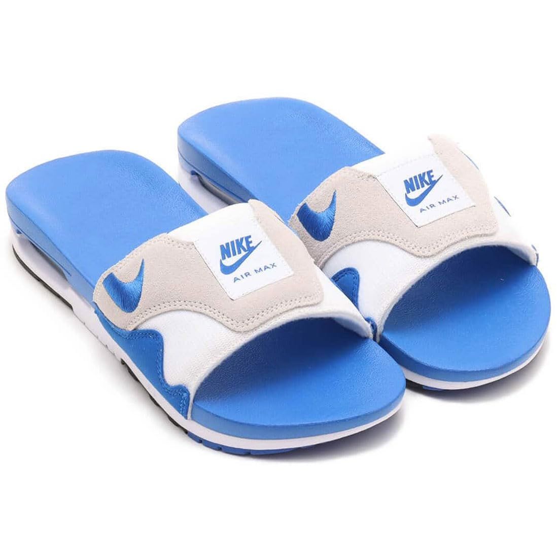 [ナイキ] エア マックス 1 スライド AIR MAX 1 SLIDE ホワイト/ロイヤルブルー FJ4007-100 日本国内正規品 28.0cm [28.0 cm]