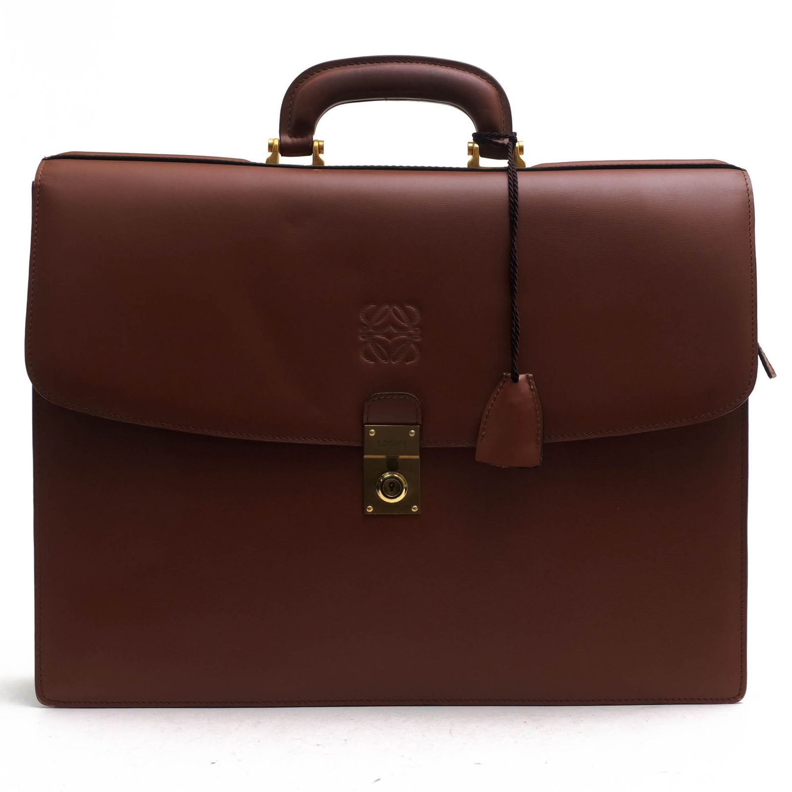 LOEWE ダークブラウン ビジネスバッグ LOEWE(ロエベ) ビジネスバッグ - ブラウン レザー | PIOUSTEC.COM