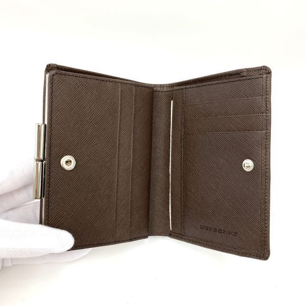 BURBERRY 二つ折り財布 がま口 ノバチェック レザー BURBERRY